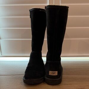 UGG Classic Black Tall Leather Suede Boots